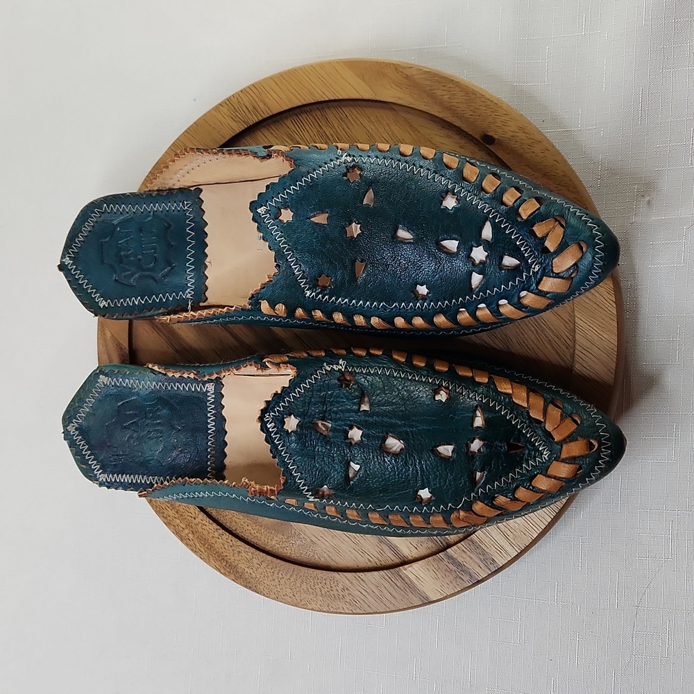 Vrai Cuir leather handmade pointy mules. Size 7 - Picture 5 of 7